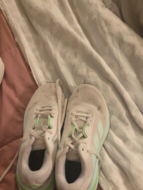 adidas Women's White and Mint Green Running Shoes